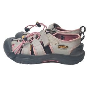 Keen Kids Newport H2 Waterproof Sport Sandals Youth Size 2 Gray Pink Toggle